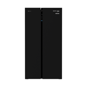 Voltas Beko 640 L Side by Side Refrigerator (Glass - Black) RSB66GF Front View